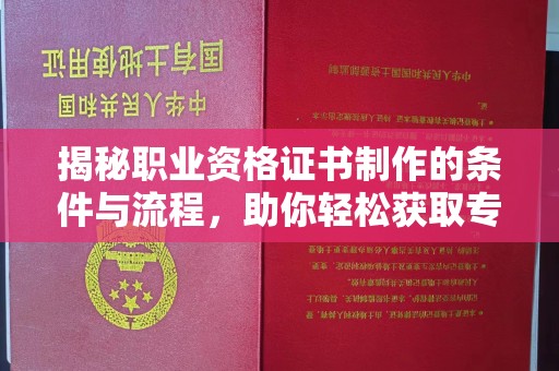 五通桥揭秘职业资格证书制作的条件与流程，助你轻松获取专业认证