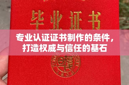 五通桥专业认证证书制作的条件，打造权威与信任的基石